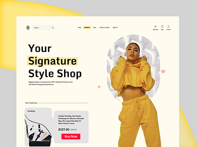 Landing page, e-commerce product app design illustration typography ui ux vector