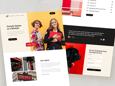 Education Website 👩‍🎓 branding design education graphic design landing landing page language learning logo people school students typography ui ux web design website yellow