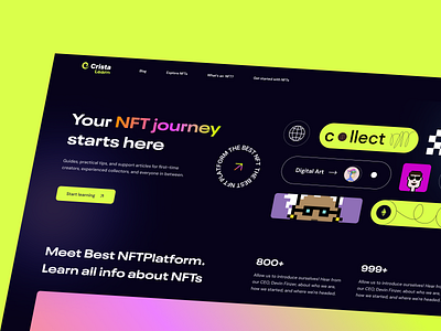 NFT Platform 👾 crypto data design gradien graphic design landing logo nft typography ui ui elements ux web design website