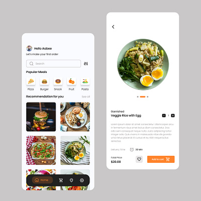 FOOD APP DESIGN food food app food screen design ui user interface design