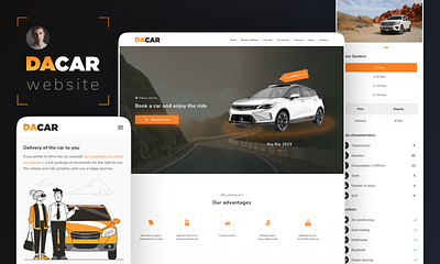 DACAR - Car Rental Website branding car car renta design header landing logo rent rentauto ui ux web design webdesign webpage website
