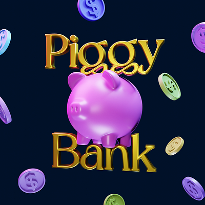 Piggybank 3d animation blender minimal video