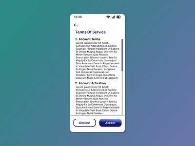 Terms of Service 089 branding dailyui design terms of service ui ux