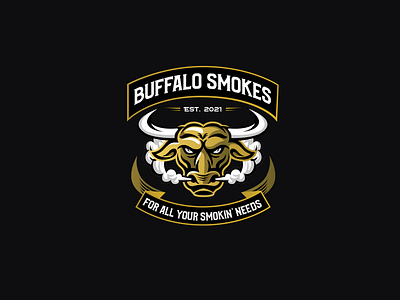 BUFFALO SMOKES animal logo branding buffalo buffalo logo bull logo design graphic design logo logotipo touro