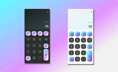 Simple Calculator calculator dailyui dark theme gradiant gradiant color idea inspiration light theme simple ui ux