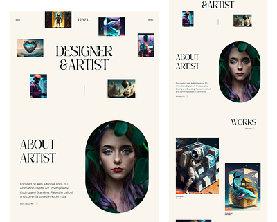 Designer & Artist Portfolio design interface minimal portfolio ui ux web3 website xd