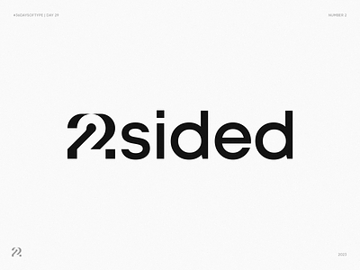 Number 2 for Two-sided. 36 Days of Type. Day 29. 2 logo blockchain branding for sale glitch gradient icon identity illusion lettering lettermark logo logotype negative space number 2 optical tech type unused wordmark