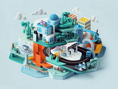 McKinsey — The future of mobility 3d 3danimation 3dart animation art b3d blender blender3d branding c4d cinema4d design future illustration logo loop render set technology ui