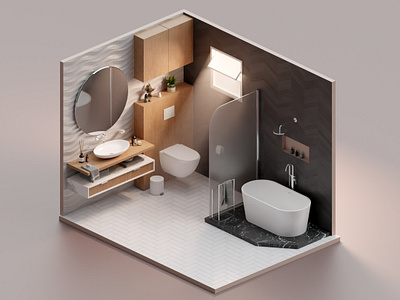 BATHROOM 3D 3d 3dart art bathroom blender blenderdesign cycles design interior lowpoly