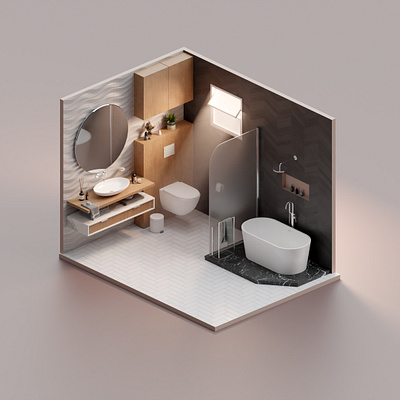 BATHROOM 3D 3d 3dart art bathroom blender blenderdesign cycles design interior lowpoly