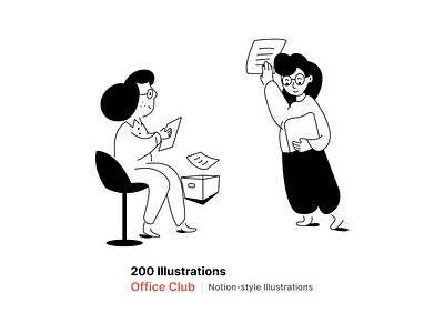 Office Club - Overflow Design figma free freebie illustration notion notion illustration notion template officeclub sketch svg vector