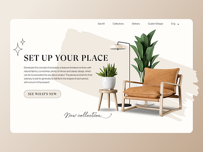 Website concept for a furniture shop book branding design flat graphic design illustration logo ui ux vector
