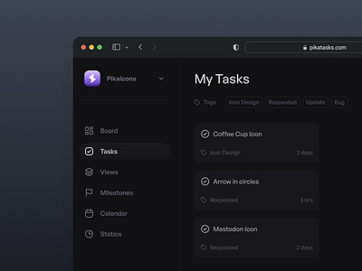 Dashboard | Pikaicons.com black dark mode dark ui dashboard icon iconpack icons iconset minimal ui ux
