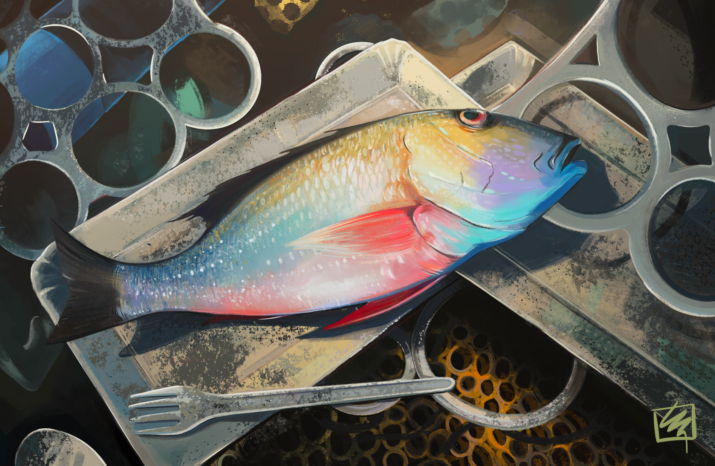 Beauty trapped in chaos. art concept art design digital art digital illustration illustration visual design