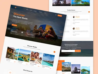 Tour & Travel Website 3d animation branding graphic design logo motion graphics ui