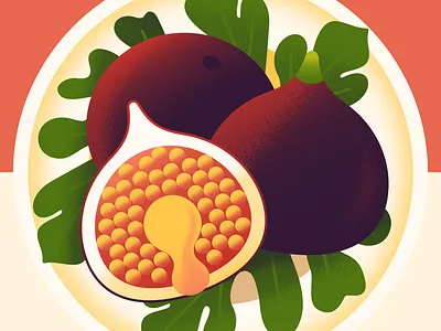 Spanish Fruits & Veggies Editorial v2.0 asparagus avocado bright cherry editorial figs flat food fruits icon illustration minimal onion peach recipe spot texture tomato vector vegetables