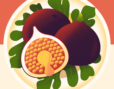 Spanish Fruits & Veggies Editorial v2.0 asparagus avocado bright cherry editorial figs flat food fruits icon illustration minimal onion peach recipe spot texture tomato vector vegetables