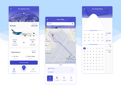 Airport Locator App adobexd color pallets 😉 dailyui design figma design flight booking locator map map locator mobile app ui