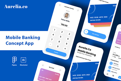 Mobile Banking Concept App (UI) app banking branding design graphic design illustration logo typography ui ux vector wallet