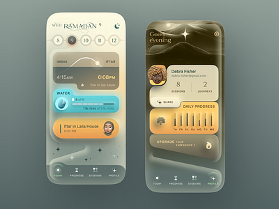 Tracking and Management App 3d 3d effect management app ramadan tracking app ui user interface ux