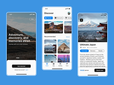 Travel app application branding catalog concept design interface mobile app onboarding tour tourism travel travel application ui uiux