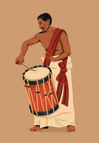 🪘 branding chanda culture design digital illustration drum graphic design illustration illustrator india kerala product illustration visual design