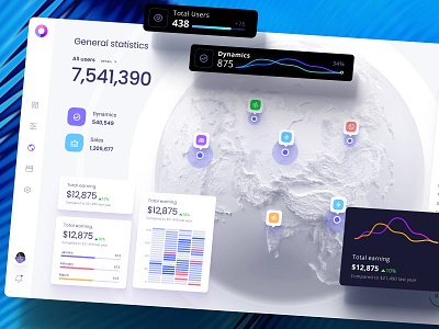 Orion UI kit – data visualization and charts templates for Figma chart crypto dashboard dataviz design desktop finance illustration infographic light location logo map pin planet range statistic tech template tracking