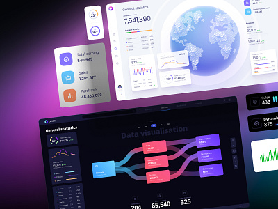 Orion UI kit – data visualization and charts templates for Figma ai chart chatgpt code crypto dash dashboard dataviz design desktop finance future infographic presentation react sankey statistic tech template ui