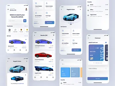 Car Rental App UI Exploration car app car rental car rental app design car rental app ui rental app ui ui design uiux user experiance ux