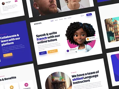 Angies: Responsive Framer template for business & education 3d illustrations download education website figma framer framer template fun midjourney responsive website template