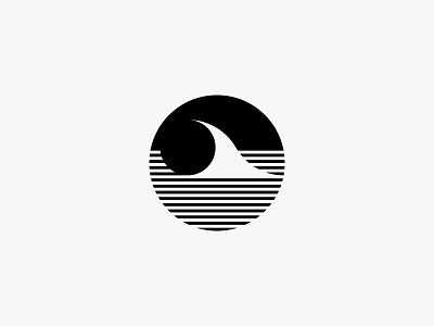 Reef break icon logo modern sea simple surf wave