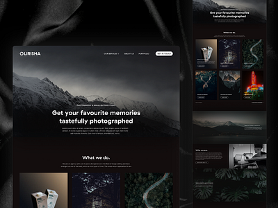 A photographer's portfolio dark theme landing page photographer photography portfolio ui ui design userinterface