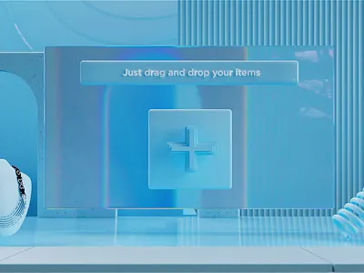 Drag and drop your item 3d animation blender blue c4d cinema4d colors cursor design drag and drop graphic design interface motion motion design motion graphics octane ui window