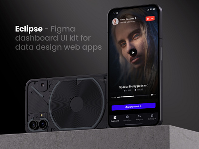 Eclipse - Figma dashboard UI kit for data design web apps blogging chart clip dashboard dataviz desktop influenser infographic insta ios media mobile saas service shorts statistic stories stream template video