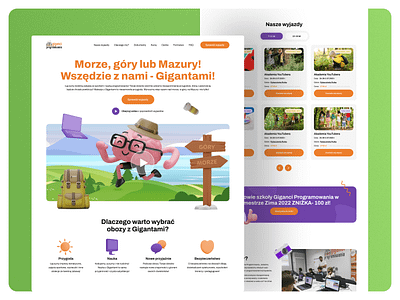 Landing Page Giganci Travel design graphic design illustration landing page ui ux