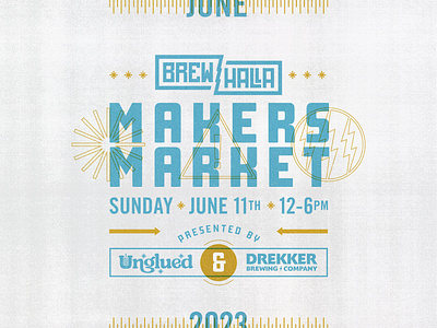 Makers Market brewhalla craft crafting drekker brewing event brand fargo lockup logo makers market social graphic
