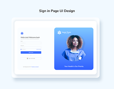 Sign in Page Ui Design for a Medical Website medical productdesign productdesigner signin ui uidesign uidesigner uiux ux uxdesign uxdesigner