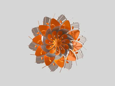 Geometric Flower 3D Render 3d 3d flower 3d render c4d cinema4d render