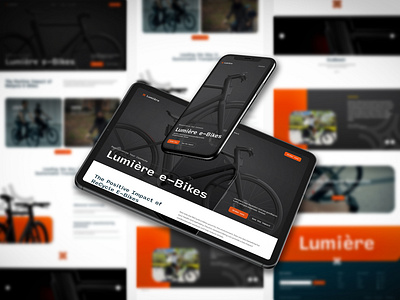 e-Bike mobile mockups e bike electric figma high end homepage landing page mockup modern phone product tablet tech ui vibrant webflow website