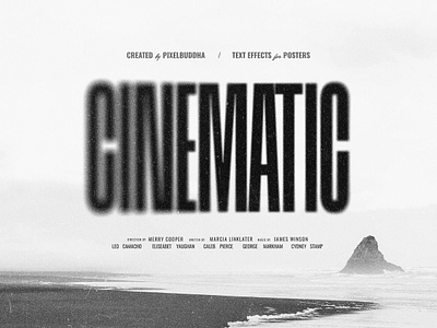 Cinematic Text Effects blurry bw cinema cinematic cinematography design download effect noisy old pixelbuddha poster psd retro sand sandpaper text text effect texteffect vintage