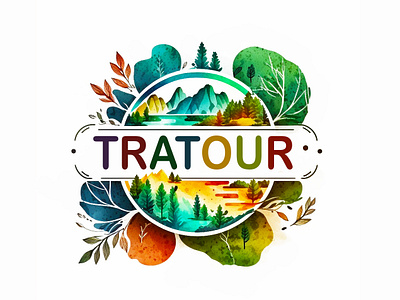 TRATOUR LOGO adventure branding customlogo design flat color graphic design illustration logo minimal logo modern logo nature tour group simples logo tourist travel logo trip typography vector watercolor