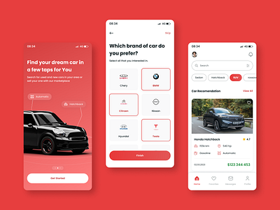 Used car sale platform app app design auto automotive car e commerce marketplace mobile native platform vehicle