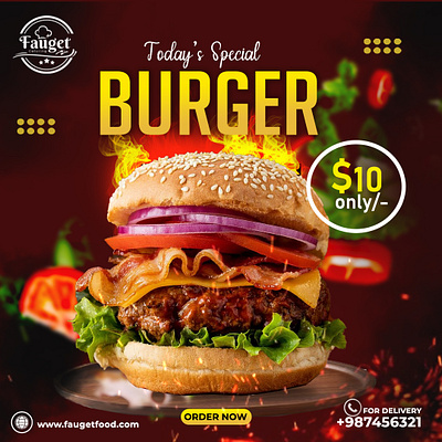 Food Banner banner branding burger banner design foodbanner graphic design photoshop