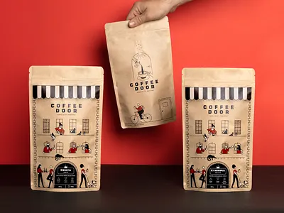 Coffee Door - Packaging branding coffee design icon illustration logo package vector