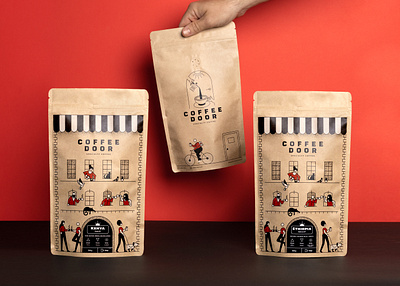 Coffee Door - Packaging branding coffee design icon illustration logo package vector