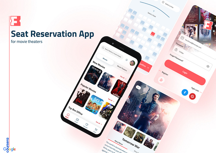 Movie theater seat reservation app by Matt Jafari on Dribbble