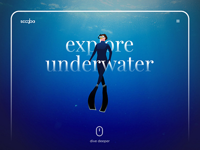 Diving website - Hero section character design diving illustration landing page people person sea ui uiux ux web design website