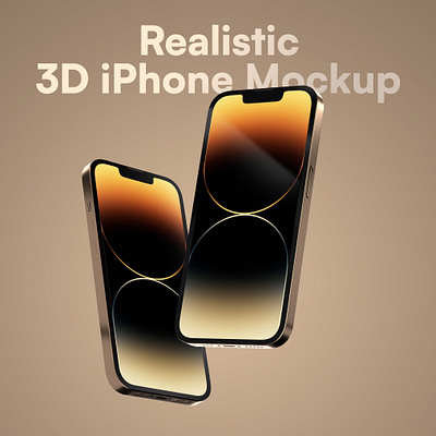 Realistic 3D iPhone 14 mockup app design graphic design iphone mockup mockup ui ux