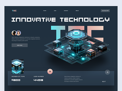 Innovative technology 3d c4d dark graphic design innovative technology ui web