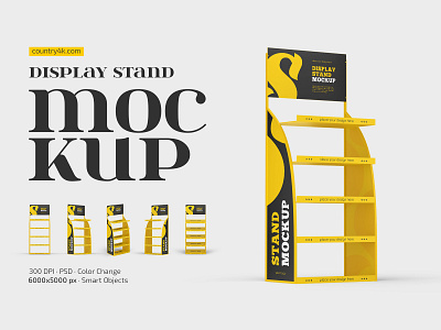 Metallic Display Stand Mockup Set mockups